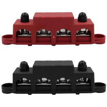 Bloc de connexion 2pcs M8 M10 250A – Terminals busbar batterie, couleurs rouge/noir