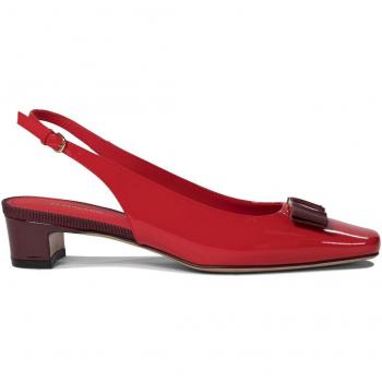 Salvatore Ferragamo Women's Burgundy Vara Slingback Pumps Size 7