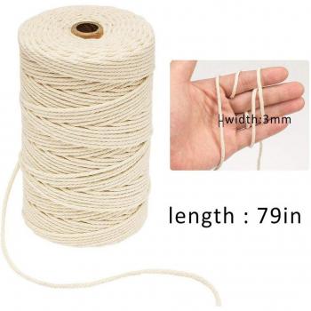 200m Macrame Cord 3mm for Handmade Textile Projects
