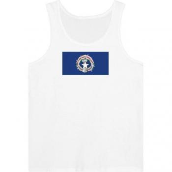 Unisex White CMN Flag V-Neck – 100% Cotton, Slim Fit