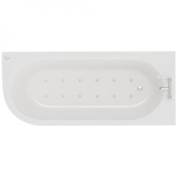Right Hand Curved Spa Shower Bath 1700mm x 750mm with 12 Jets