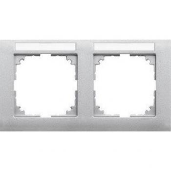 Merten Rahmen 2‑fach MEG4021‑3660 – M‑Pure aluminium