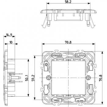Support de plan 2 modules avec fixation griffe 14602