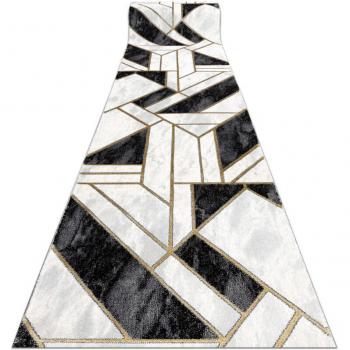 EMERALD Stilvoller Läufer 1015 – Geometrisches Marmor-Design, 70 x 240 cm, schwarz/gold