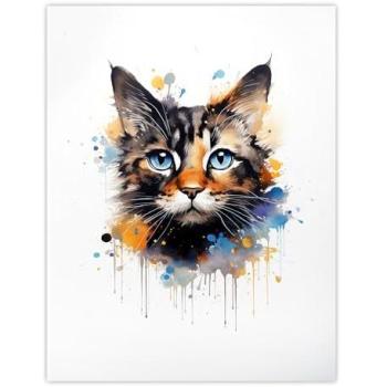 Warm Tortoise‑Shell Cat Painting