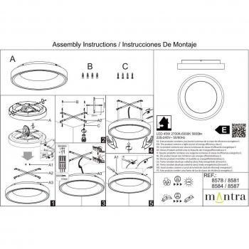 Plafoniera LED Mantra Niseko II CCT Telecomando Oro Dimensioni 50 cm