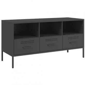 Mueble TV dormitorio multifuncional en acero negro