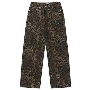 Jeans Oversize Femme Motif Léopard L
