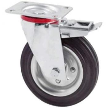 Rotelle piroettanti con piastra 150 mm e freno