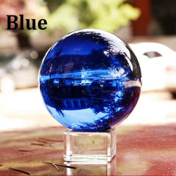 Décoration en cristal coloré 40mm avec base en verre