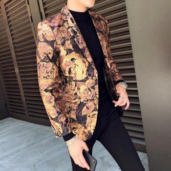 Banket & Wedding Lente Man Blazer: Slanke, Gestreepte Mode voor Mannen