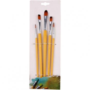Juego de 5 pinceles de nylon para estudiantes de arte