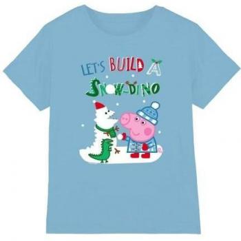 T-shirt Enfant Bleu Dinosaure des Neiges
