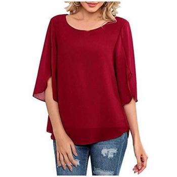 Vêtement haut en soie, blouse courte et ample pour femmes grand format