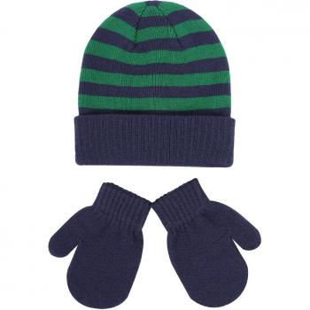 Striped Knit Winter Hat and Gloves for Kids, Available in Sizes 1-4 Years and 4-8 Years