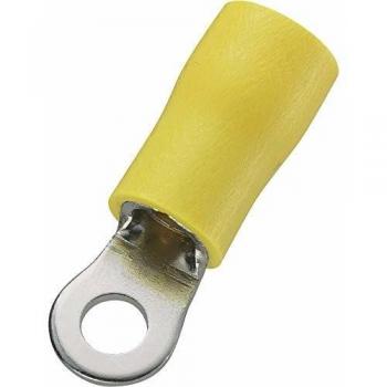 Capocorda a occhiello, sezione 6 mm², foro 10,5 mm, giallo, parzialmente isolato