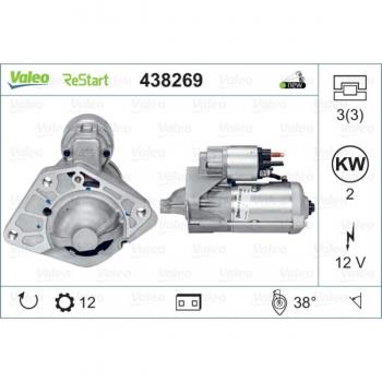 Valeo Anlasser 12 V – OEM-Teil 438269 (233001375r) für Renault & Vauxhall
