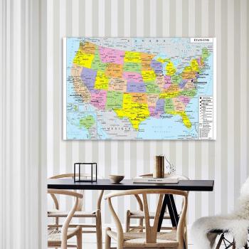 150x100cm US Political Map Wall Art