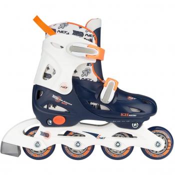 Adult Hardboot Inline Skates – Schreuders Sport 52SA Unisex – Navy/White/Orange
