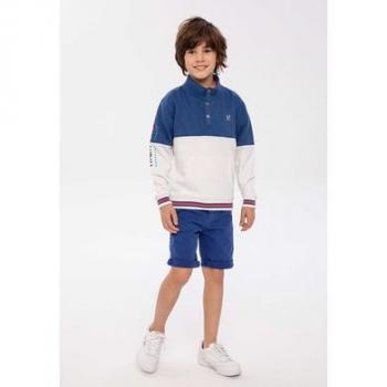 MINOTI Kinder Sweatshirt (3-14 Jahre) Weiß/Dunkelblau