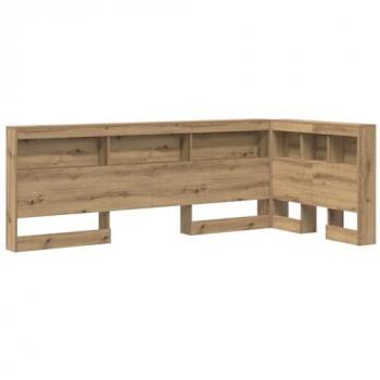 Tête de lit chêne artisanal avec espace de rangement 80 cm