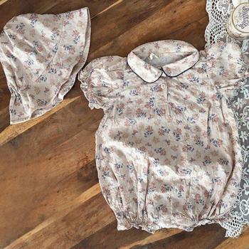 Mono Floral para Bebé con Sombrero Solar