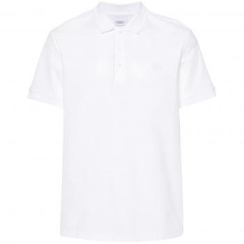 Polo Burberry Uomo Bianco Taglia XXL con logo mini