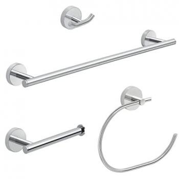Violet Élégant – Set d’accessoires muraux inox 4 pcs