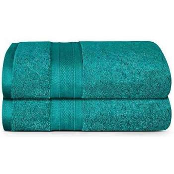 Trident Cotton Bath Towels, 2 Pack, Highly Absorbent, Soft & Plush, 500 GSM, Teal