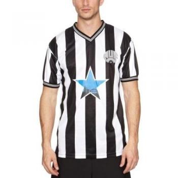 Newcastle Score Draw T-Shirt Retro S para Hombre Negro/Blanco