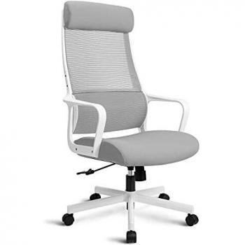 MELOKEA Ergonomie-Stuhl – Wippfunktion + große Kopfstütze