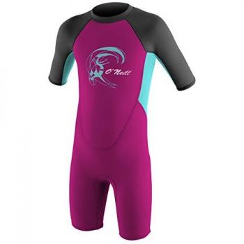 O’Neill Shorty 2 mm Back‑Zip Youth Wetsuit – Berry Palette (Pink, Grey, Blue) – Size 4