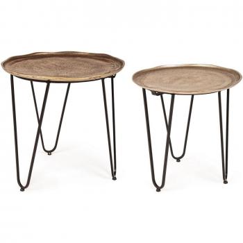 Stahl und Aluminium Beistelltisch Set