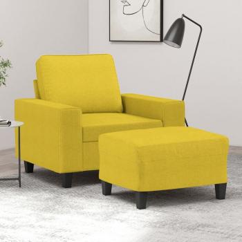 Fauteuil avec repose-pied Tissu Jaune clair 60 cm