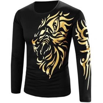 Camiseta de Manga Larga Gillberry para Hombre (XXL, Negro 2)
