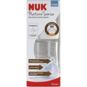 Nuk Bébébulle Cristal Nature Sense M 240 ml en silicone bleu ciel