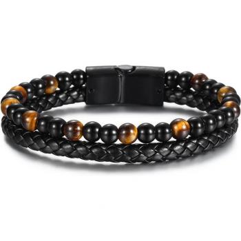 Pulsera Masculina de Cuentas de Ojo de Tigre