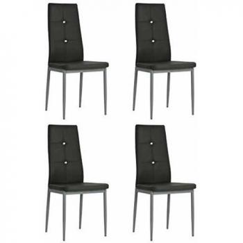 Eco‑Friendly Gray Leather‑Look Dining Chair Bundle – 4 pcs