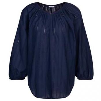 Schlupfbluse SEIDENSTICKER Schwarze Rose Gr. 38, dunkelblau, Damen