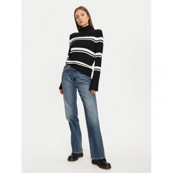Stilvoller Schwarz-White Striped Turtleneck für Damen S – Pieces
