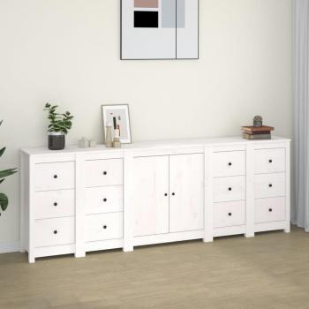 VidaXL White Pine Sideboard 230x35x80 cm