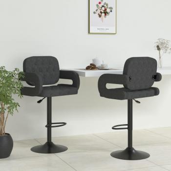 Siège de Bistrot Lot de 2 Tissu Gris Foncé