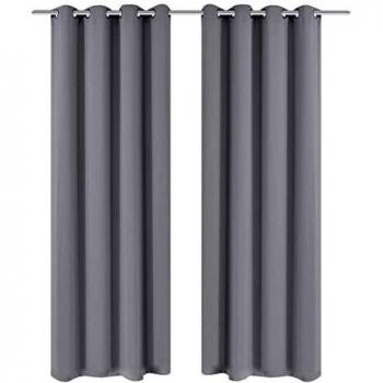 Charcoal Blackout Window Panels 135 x 245 cm