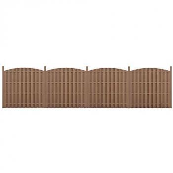 Valla Semicircular WPC 185 x 747 cm – Kit de 4 Paneles Marrones