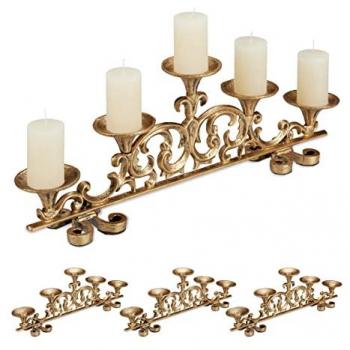 Set di 4 Portacandele Antichi Dorati