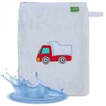 Waschhandschuh Laster Frottee 100% Baumwolle blau