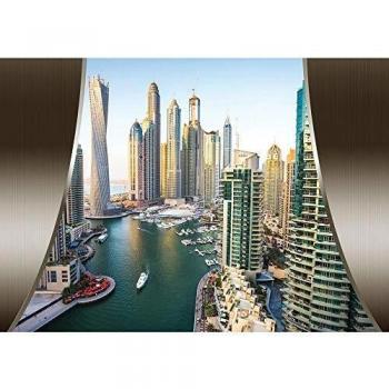 Grau Skyline Vliestapete – Foto Tapete 350x245 cm, Premium Plus