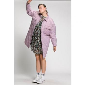 Giacca rosa trapuntata con colletto da camicia, taglio oversize, maniche lunghe, Donna, Taglia 52/54, Poliestere