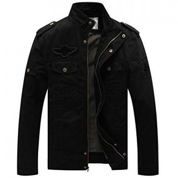 Antivento Militare WenVen Giacca Uomo X-Large Nero