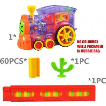 Educational Domino Train Toy with Rocket Helicopter